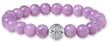 MetJakt Naturelles 8mm Pierres Bracelet précieuses deavec Cristal Bangle en perles avec pendentif en Argent Sterling 925 Pendentif Double Bonheur (Phosphosidérite)