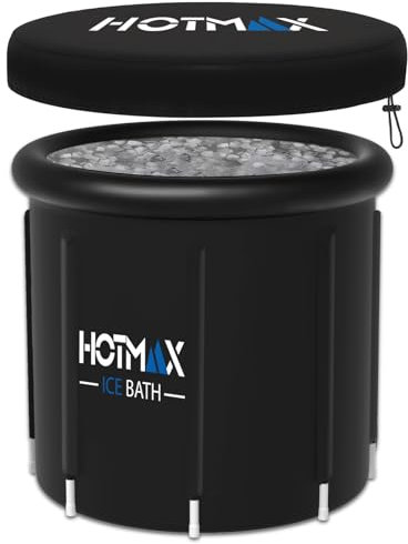 Bañera de inmersión fría XXL para atletas, compatible con enfriadores de agua, inmersión fría inflable con tapa aislante, bañera portátil para adultos, bañera de hielo al aire libre para terapia de