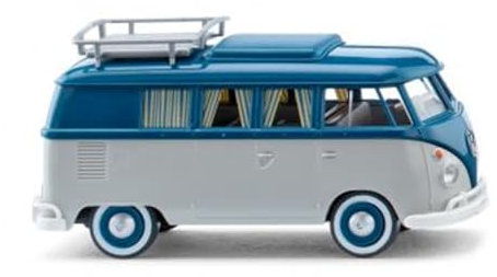 Wiking 079742 H0 Volkswagen T1 Campingbus, achatgrau grünblau Miniaturmodell Spur HO 1:87, Kein Spielzeug!!