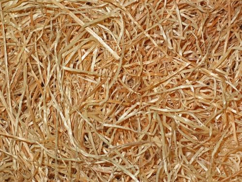 0,5 kg natürliches Ostergras aus Holz | 100% Ökologisches Füllmaterial | Erdbeerholzwolle | Deko Ostern Füllmaterial für Geschenkkörbe | Qualität aus Österreich | Staubfrei