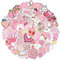 50 Pcs Pink Cute Stickers Pack, Waterproof Self-Adhesive, Vinyl Stickers Decals Kawaii Stickers Aesthetic for Water Bottles Laptops Scrapbooks Journaling Girls Teens (Various Patterns)