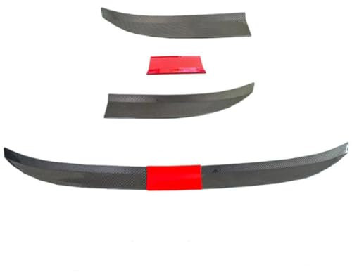 Auto Heckspoiler, für Opel Astra G 1998-2005 Einstellbare Länge Auto-Kofferraumspoiler Zubehör, Carbon Fiber + Middle Section Red