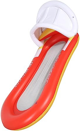 Hohopeti hamac d'eau flotteurs de Piscine géants flotteurs de Piscine drôles Anneau de Natation Matelas Gonflable Inflatable Mattress Wagon-Salon rangée Gonflable rangée Flottante Orange