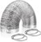 LOLYSIC 2Pcs 5M x 150mm Aluminium Foil Flexible Ducting, Air Duct Ventilation Flexible Hose for Tumble Dryer Extractor Fan Grow Tent Cooker Hood, with 4 Clamps
