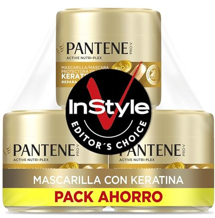 Pantene Pro-V Repara Y Protege Mascarilla Protectora De Keratina 3X300ml Para Pelo Seco Y Dañado. Ayuda A Reparar 6 Meses De Daños En Un Solo Uso