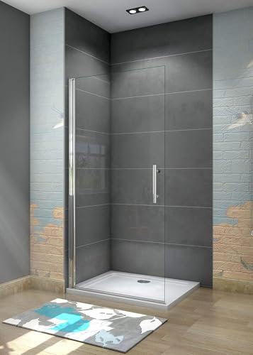 Aica Sanitär Walk in Dusche 75cm Duschtür Duschabtrennung Duschwand Dusche 6mm Nano Glas H195cm