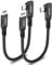 aceyoon 240W Short USB C Cable, 2 Pack 90 Degree USB C to USB C Cable QC 4.0 Fast Charging & Data Sync Small USB C Right Angle Cable Braided 20cm Type C Cable Compatible with iPhone 15, Galaxy S24