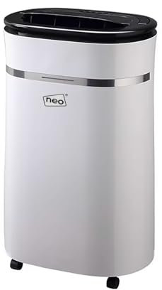 Neo 25L Per Day Dehumidifier with 6L Water Tank LED Control Panel Continuous Drainage Laundry Drying 24 Hour Timer Overflow Protection