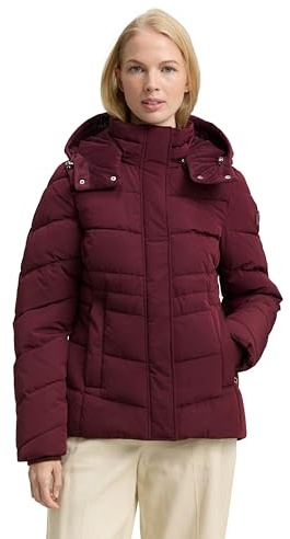 Tom Tailor Damen Puffer-Jacke mit Abnehmbarer Kapuze