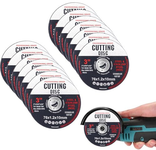 12 dischi da taglio in metallo, dischi per smerigliatrice angolare, disco da taglio da 76 mm, dischi per smerigliatrice angolare ultra resistenti, dischi per smerigliatrice per un taglio rapido e