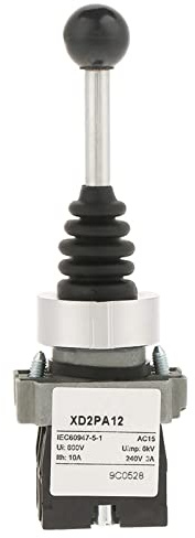 Haofy Two Way Self Locking Joystick Switch, XD2PA12 2 Position 2NO Locked Industrial Control AC DC Circuit Switch Easy Mounting, Long Life for Magnetic Starter, Contactor, Relay