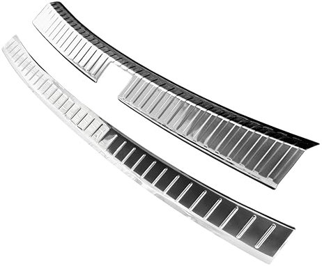 RECAMBO Edelstahl Ladekantenschutz - passend für Seat Ateca | BJ ab 2016 2-teiliges Set in polierter Chromoptik für Stoßstange innen & außen mit glatter Oberfläche & Klebemontage