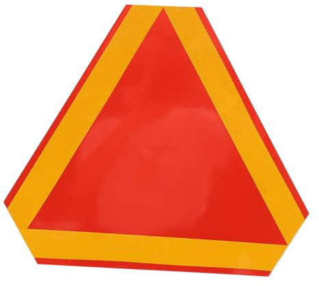 ABOOFAN Cartello Realizzato in Carta Arancione Riflettente Triangolare di Sicurezza Facile da Installare per Migliorare la Visibilità Stradale per Veicoli a Bassa Velocità