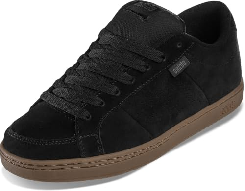 Etnies Kingpin – Klassischer Skate-Heritage-Fashion-Stil mit angesagtem, verstärkte Cupsole, Alltagssneaker - Black/Grey/Gum - 35.5