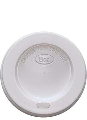 White or Black Disposable Lids For Paper Cups 6oz - 8oz Plastic Sip-Through Lids For hot and cold drinks Paper Coffee Tea Cups, Disposable, Pack of 1000