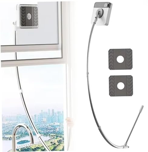 Limpiador de Ventanas Exterior telescópico en Forma de U Seguro de Doble Cara 2 en 1 con Esponja y escobilla de Goma.