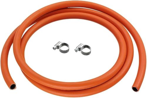 JD Brands Tubo flessibile per gas GPL, 3 m, 8 mm I/D, tubo flessibile butano/propano con 2 clip di sicurezza, per barbecue, fornelli da campeggio, riscaldatori da terrazza e apparecchi a gas