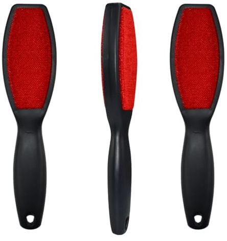 3 Pack Dual-Sided Fabric & Surface Cleaning Brushes for Pet Hair, Lint, and Dust Removal on Clothes, Furniture, and Cars