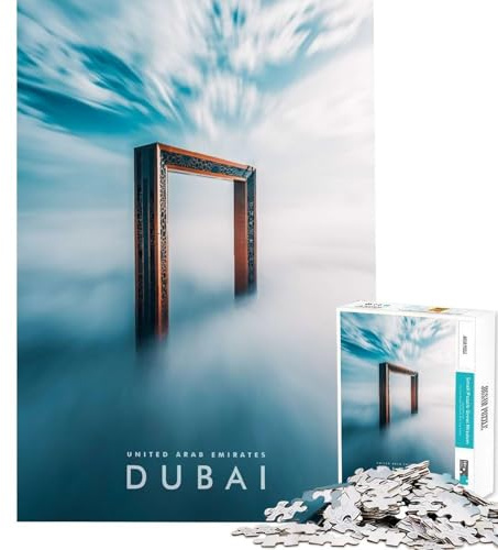 1000-teiliges Puzzle Dubai Wolkenkratzer Knobelspaß Lernspielzeug Geschicklichkeitsspiel Geschenkidee zum Geburtstag (Größe 38x26cm)