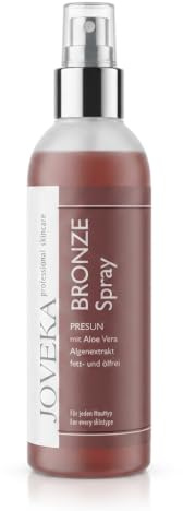 Joveka Bronze Spray 200 ml – Bräunungsbeschleuniger vor der Besonnung, Tan Accelerator mit Aloe Vera & Algenextrakt, fett- & ölfreie Bräunungspflege, Passionsfrucht-Duft