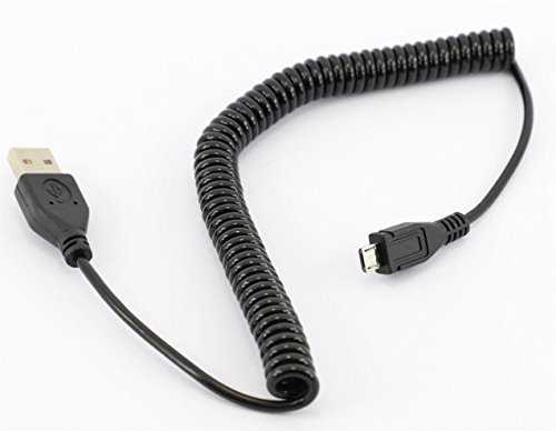 rhinocables USB 2.0 to MICRO plug cable SPRING COILED Fast Data Sync Spiral Lead for smart phones mobiles (2m)