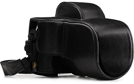 MegaGear MG1339 Ever Ready Genuine Leather Case and Strap with Battery Access for Fujifilm X-E3 Camera - Black