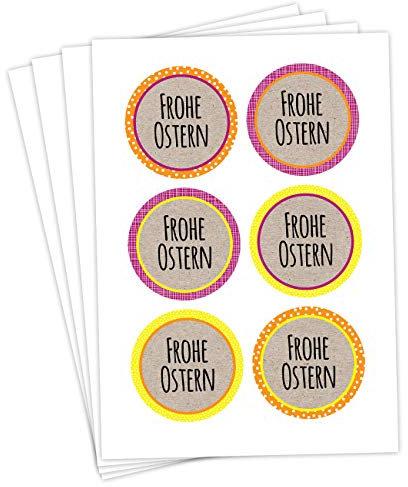 Papierdrachen 24 Oster Aufkleber zum Basteln und Dekorieren - Motiv Frohe Ostern - Sticker Nr 37 - Ostern 2023