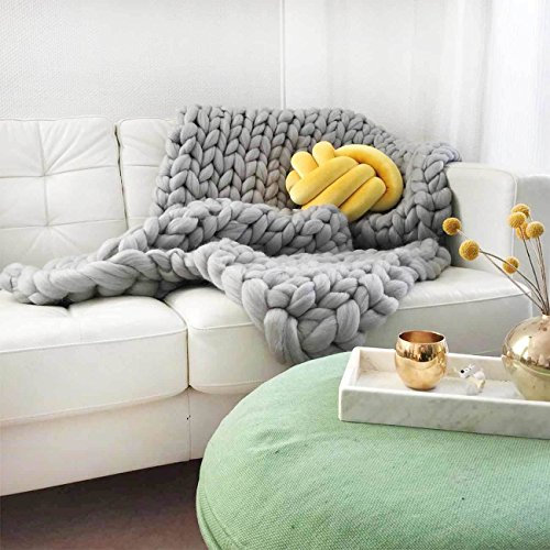 Adorist Wolldecke Cosima Chunky Knit small 80x130cm, hellgrau