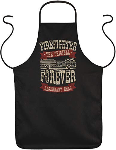Mega-Shirt Feuerwehrmann Schürze Firefighter Forever The Original Legendary Hero Motiv Feuerwehr freiwillige Feuerwehr Sprüche Schürze für die Feuerwehr