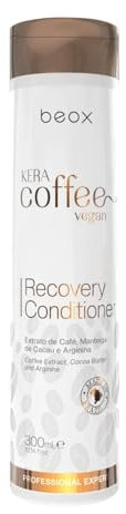 Veganer feuchtigkeitsspendender Conditioner | Bio-Kaffeeextrakte plus Kokosöl und Aloe Vera | 300 ml Flasche | KeraCoffee Recovery Conditioner | BEOX Professional (300 ml)