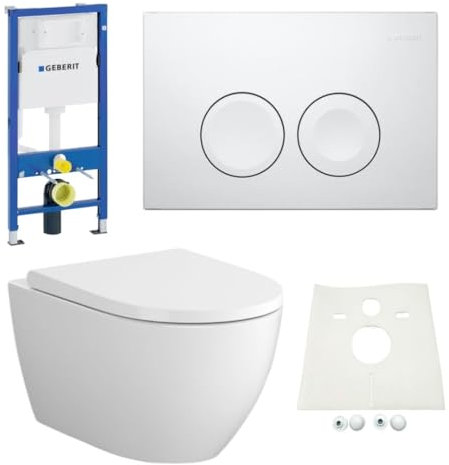 HGMBAD Set Vorwandelement + Bartolo WC + Drückerplatte + WC-Sitz Delta21 Star