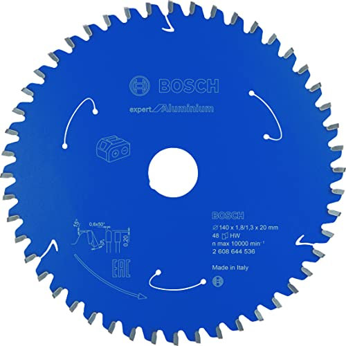 Bosch Professional Lama per sega circolare Expert for Aluminium (alluminio, 140 x 20 x 1.8 mm, 48 denti, accessorio per sega circolare a batteria)
