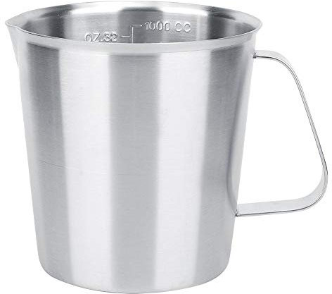 Milk Frothing Pitcher Cup, 1000ml Stainless Steel Milk Frothing Jug Cup Coffee Milk Pitcher with Scale for Coffee, Latte/Cappuccino.