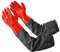 Coopache Wasserdichte Teich Handschuhe, Extra Langarm Voller Arm Handschuhe für Männer, Rot & Schwarz (Large)