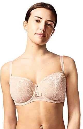 Chantelle Women's Day to Night Lace Unlined Demi Bra, Nude Rouge, 36B