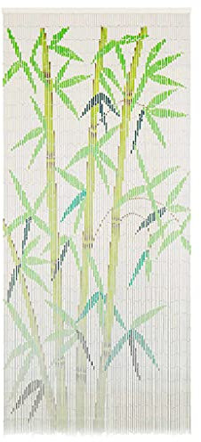 Canditree Bamboo Beaded Curtain for Doorway, Hanging Bamboo Bead Door Curtain for Living Room Bedroom Kitchen (White)