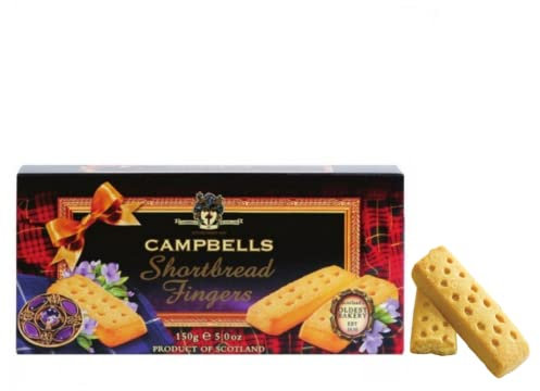 Campbells | Biscotti Tradizionali Pastafrolla Scozzese al Burro | Biscotti Burro Inglesi Bastoncini - 150 Gr | Burro Scozzese Mini Fingers Biscotti