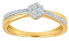 JC Trauringe Damenring Solitär-Ring 585 Gelbgold Verlobungsring mit Diamanten Vorsteckring 110 024BR5 (53 (Ø 16,9 mm), 0.25)