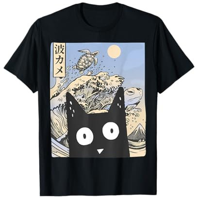 Wave Kawaii Cat Japanese Vintage Aesthetic AltCute Anime T-Shirt