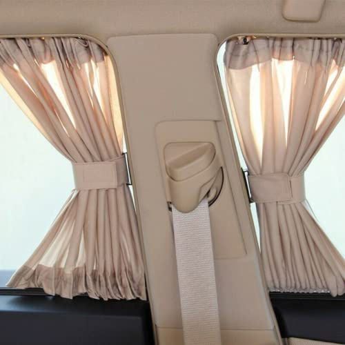 2 Stück Universal Beige VIP Auto Van SUV Vorhangschiene UV-geschützter Sonnenschutz Visier Privatsphärenschutz