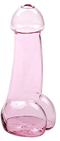 MISNODE 4 copas de vino rosa, copa de cóctel de cristal creativo de 16 cm, elegante copa de vino con forma de tallo, vaso de cóctel divertido, regalo sorpresa, rosa