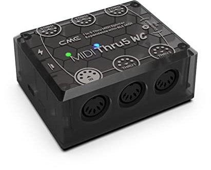 CME MIDI Thru5 WC - Interfaccia MIDI 1-in-5-out - MIDI Thru ad alta velocità per il trasferimento di tutti i dati MIDI - Splitter MIDI 1-5 ad alta precisione