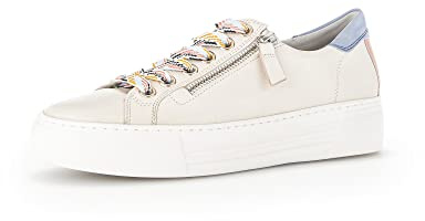 Gabor Damen Low-Top Sneaker, Frauen Halbschuhe,Wechselfußbett,Moderate Mehrweite (G),Turnschuhe,Laufschuhe,Neve/azu/rosa(gld),39 EU / 6 UK