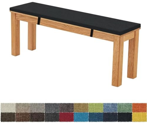 FIOVIP Bankauflage Bankkissen Sitzbankkissen 80X35X3CM Abnehmbar Waschbar Doppelt rutschfest Hochelastischer Geeignet für Gartenbänke, Schaukeln, Terrassen, Innenbänke(Schwarz)
