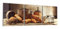 DEQORI Glasbilder Acrylglas | Motiv Französisches Frühstück | horizontal 3-teilig 150x50 cm | große XXL Deko | Wandbilder für Wohnzimmer, Schlafzimmer, Flur & Küche | moderne Wanddeko