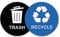 Pack of 2 Blue & Black Recycling Sticker Self Adhesive (100 x 100 mm) Waterproof Recycling Stickers for Bins Papa Prints®