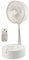 Folpus Portable Oscillating Standing Fan Pedestal Fan Folding Desk Fan Quiet Adjustable Height Rechargeable Table Fan for Office Outdoor Home, White