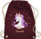 Turnbeutel Rucksack - Einhorn Geschenk Einhörner I Unicorn - Unisize - Bordeauxrot - personalisierte geschenke mädchen einhornrucksack unicorns with beutel wechselbeutel kita kinderturnbeutel