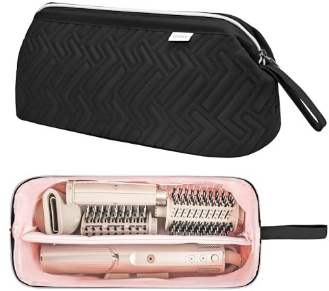 Leudes Hair Tools Travel Bag for Shark Flexstyle Carrying Case Portable Shark Hair Air Wrap Dryer Case Waterproof Dustproof Flat Curling Iron Travel Organizer (Black)