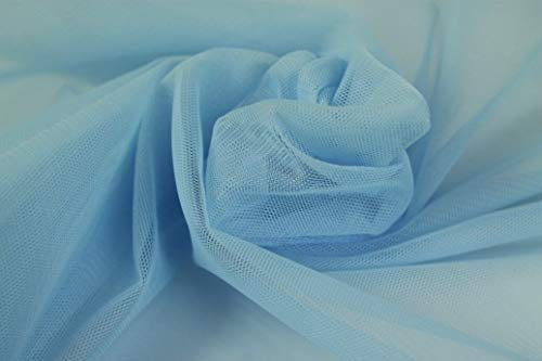 Tüll/Soft Mash - leicht dehnbar - Meterware - für Bekleidung & Deko - Breite 150 cm - Soft und hochwertig (Ice Blau)
